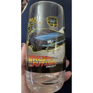 Back To The Future Delorean  Glass Marty Time Machine Tumbler